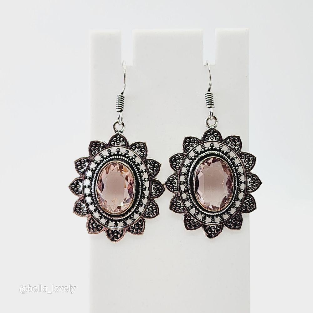 Gorgeous Amethyst Handmade Drop Dangle Earrings Jewelry 1.95" Mandala Yogi